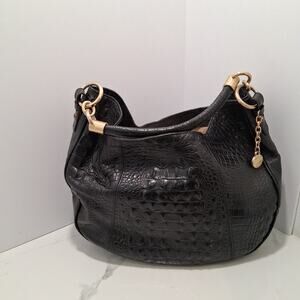 Brahmin Women Hodo Crocodile-Embossed Bag Leather Black